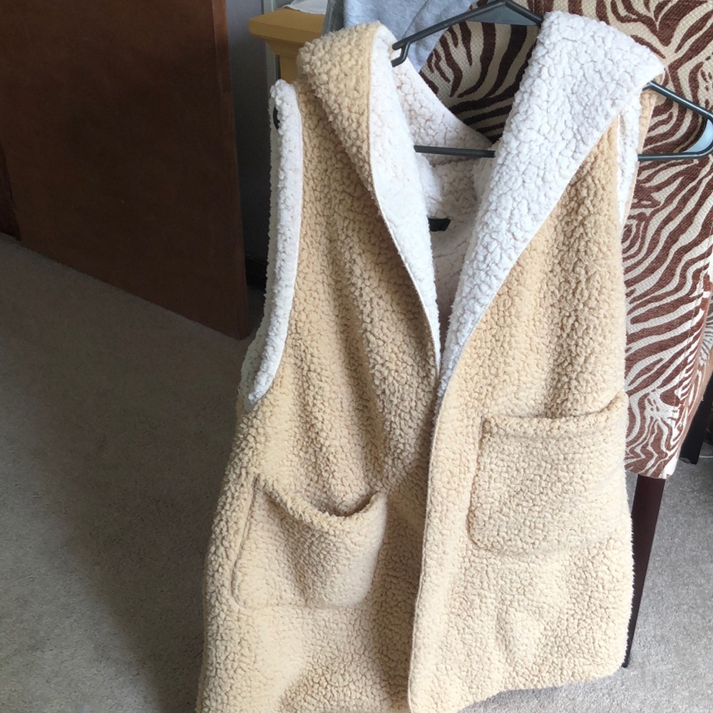 Fluffy blanket vest